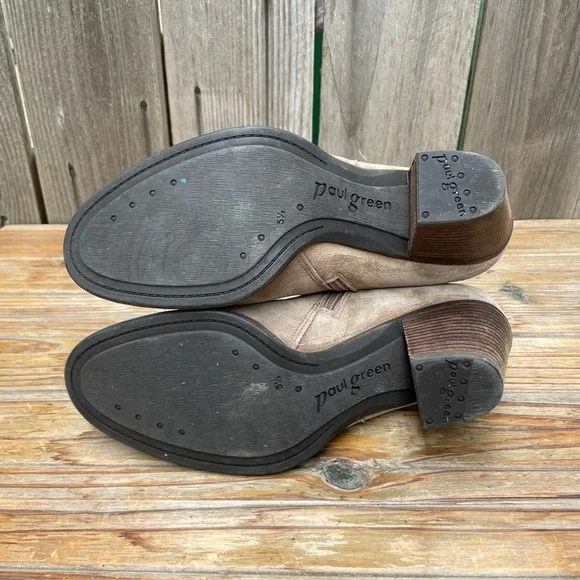 Paul Green Nora Hydro Bootie Womens 8 Tan Suede Stacked Heel Zip Boot - Picture 13 of 16